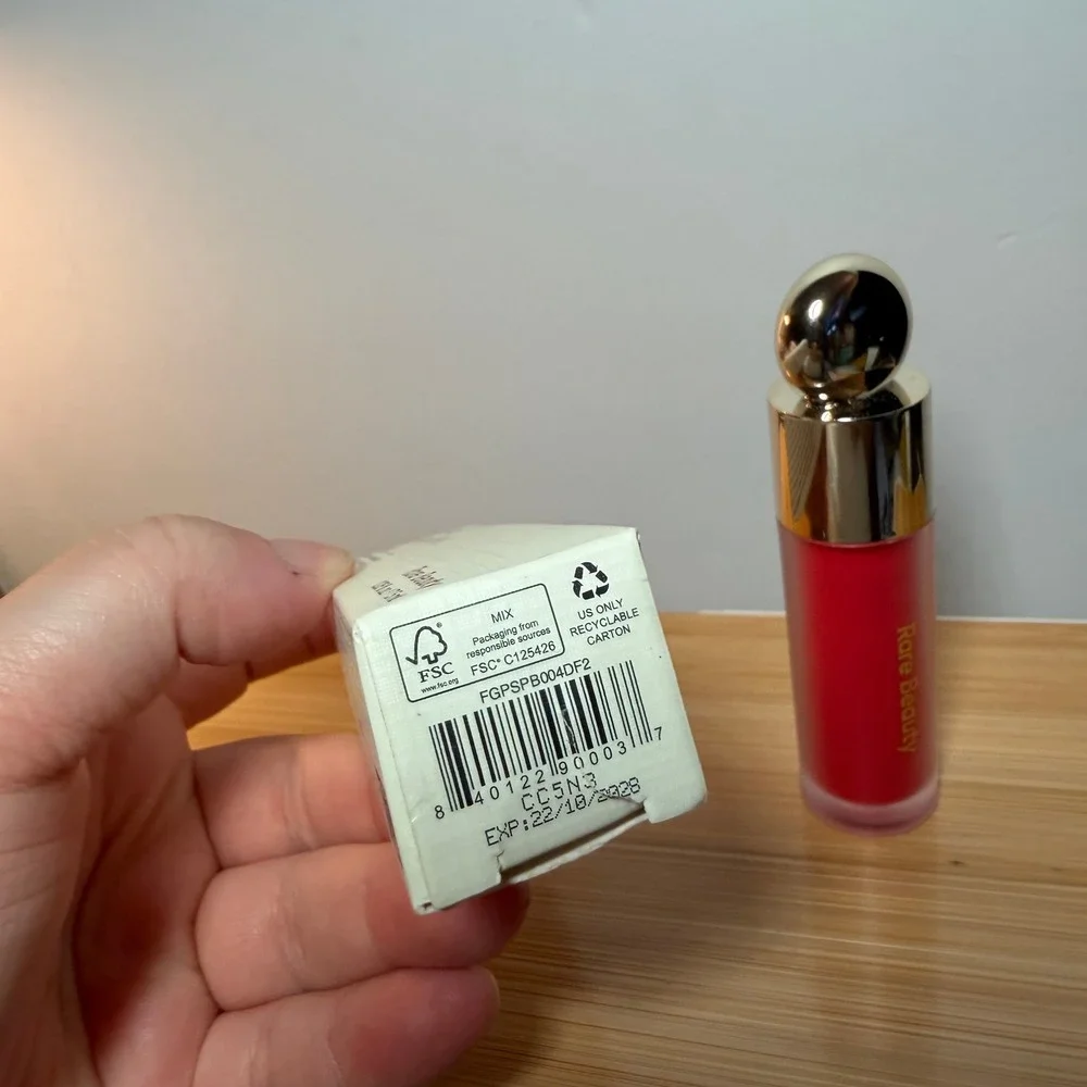 Rare Beauty Soft Pinch Dewy Liquid Blush Grateful, True Red 0.25 fl oz 7.5ml NIB